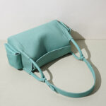 Women's Full-Grain Leather Pebbled Shoulder Top Handle Bag