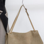 Women's Suede Flap Lock Shoulder Bag