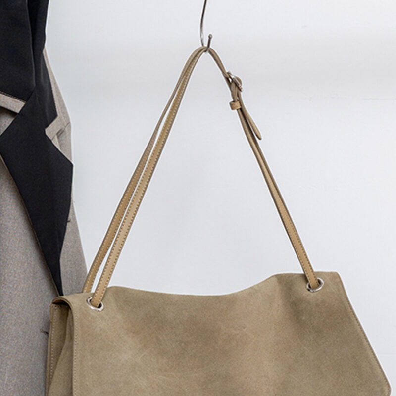 Women's Suede Flap Lock Shoulder Bag