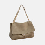 Women's Suede Flap Lock Shoulder Bag