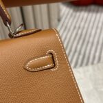 Women's Brown Epsom Leather Silver Hardware Handbag 25
